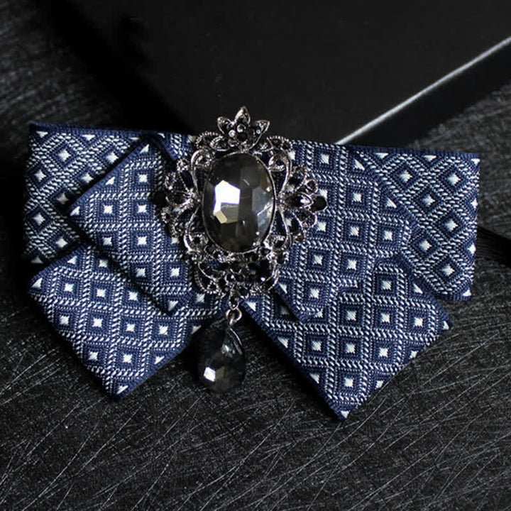 Papillon formale da sposa in cristallo a forma di nastro - Stile #17 - image 19