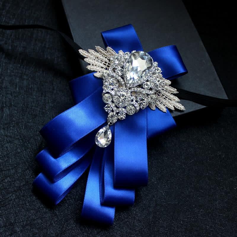 Cravatta a farfalla con nastro pendente in strass di cristallo retrò - Reale - image 3