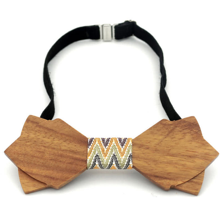 Papillon in legno a doppio strato vintage classico da uomo - image 3