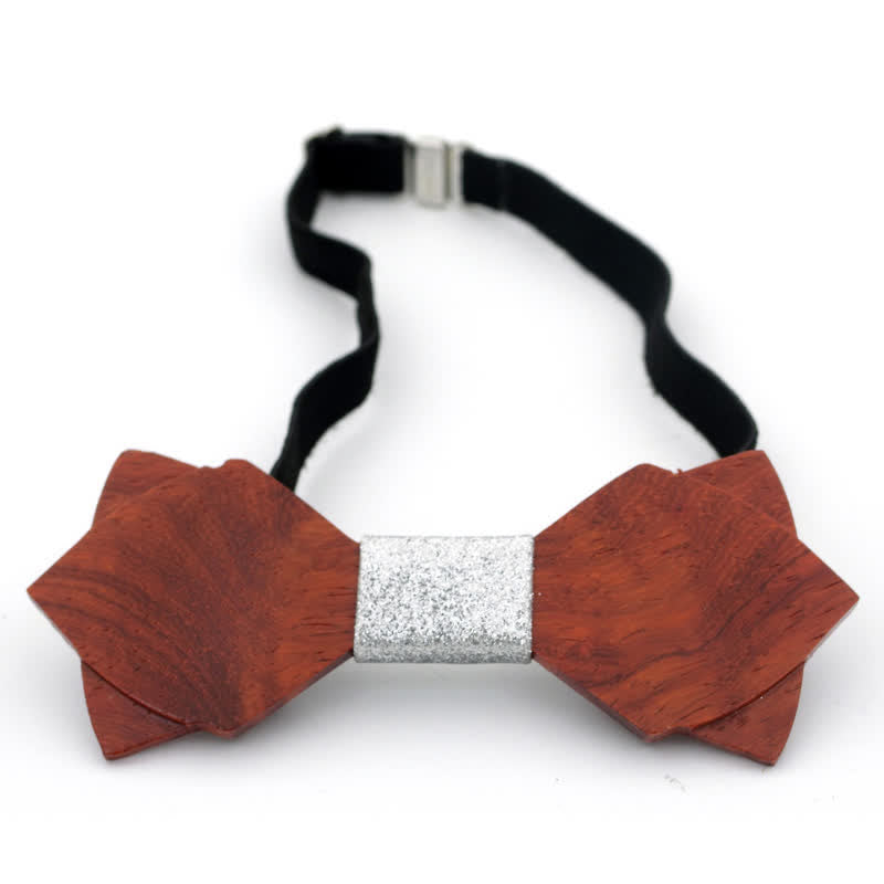 Papillon in legno a doppio strato vintage classico da uomo - image 12