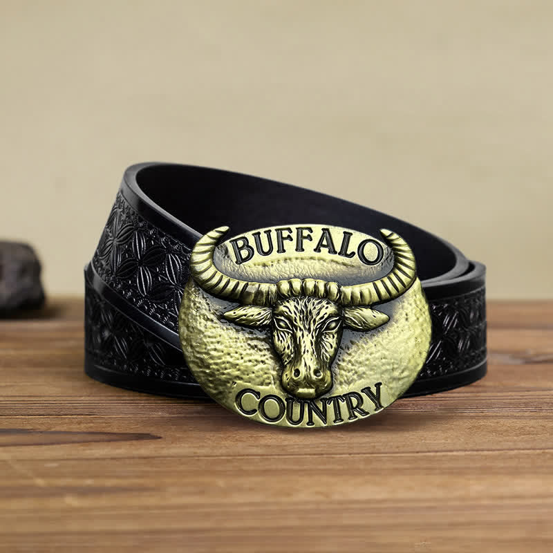 Cintura in pelle con fibbia fai da te Buffalo Country da uomo