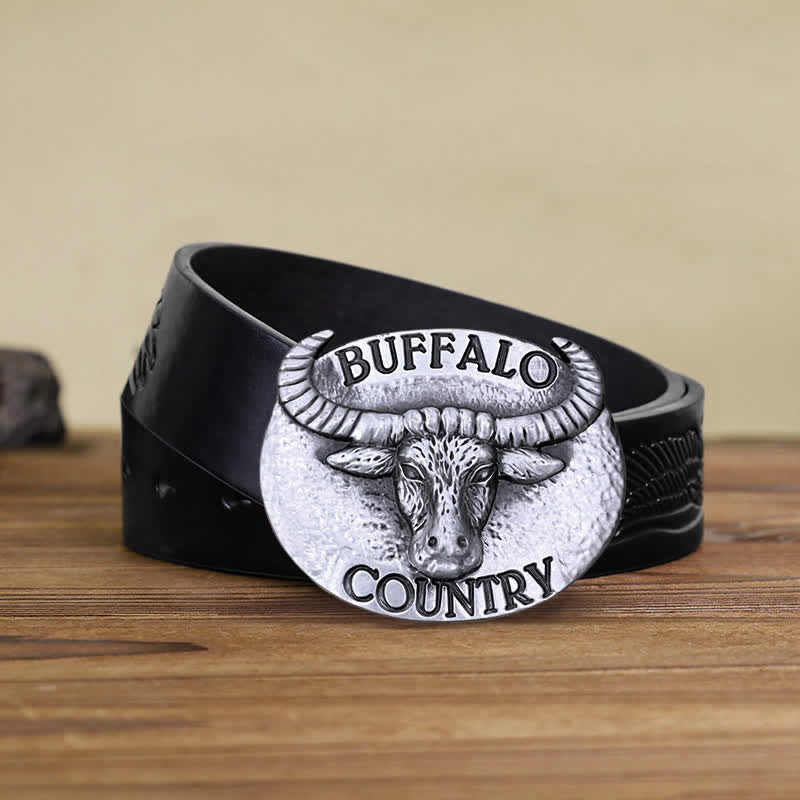 Cintura in pelle con fibbia fai da te Buffalo Country da uomo