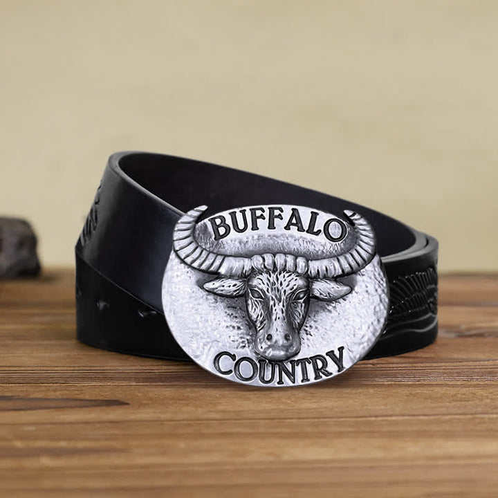 Cintura in pelle con fibbia fai da te Buffalo Country da uomo