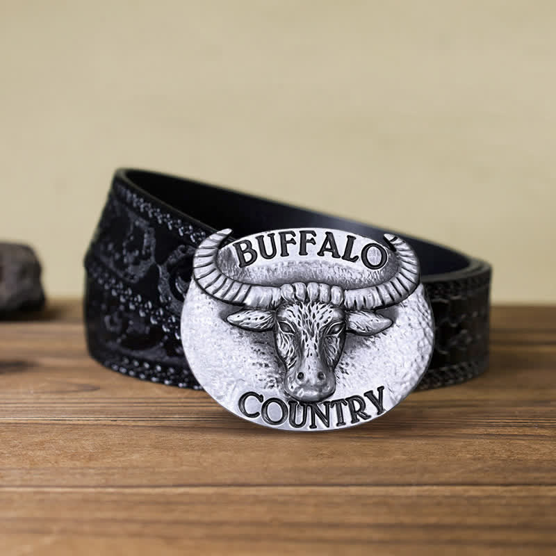 Cintura in pelle con fibbia fai da te Buffalo Country da uomo