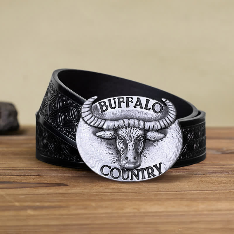 Cintura in pelle con fibbia fai da te Buffalo Country da uomo