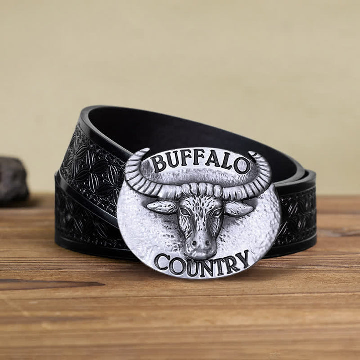 Cintura in pelle con fibbia fai da te Buffalo Country da uomo