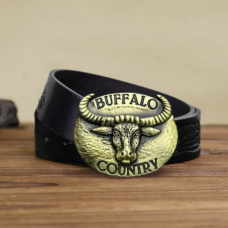 Cintura in pelle con fibbia fai da te Buffalo Country da uomo