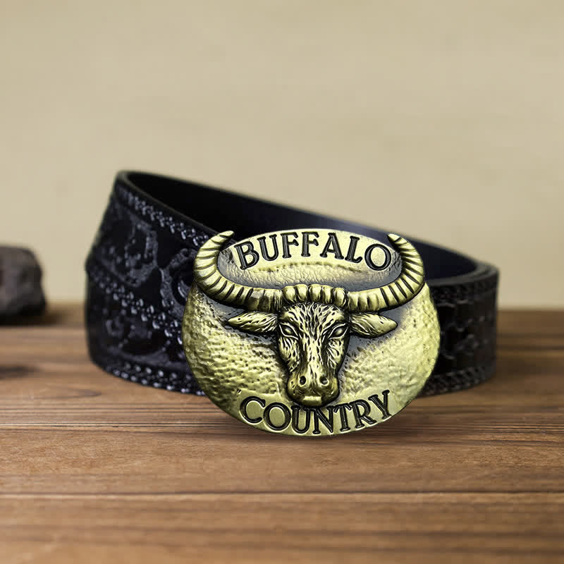 Cintura in pelle con fibbia fai da te Buffalo Country da uomo