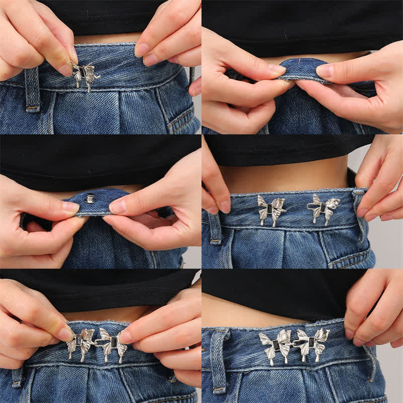 Clip per cintura con bottone staccabile a farfalla per jeans da donna - image 3