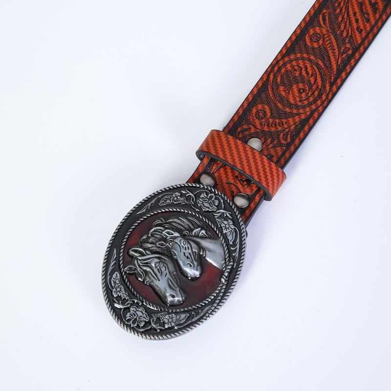 Cintura in pelle con fibbia a testa di toro western unica da uomo - image 3