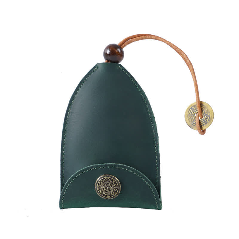 Portachiavi in pelle con chiave intelligente estraibile con moneta d'epoca - Verde - image 10