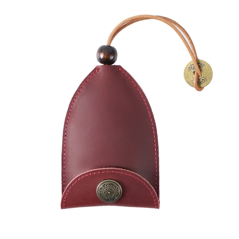 Portachiavi in pelle con chiave intelligente estraibile con moneta d'epoca - Rosso - image 9