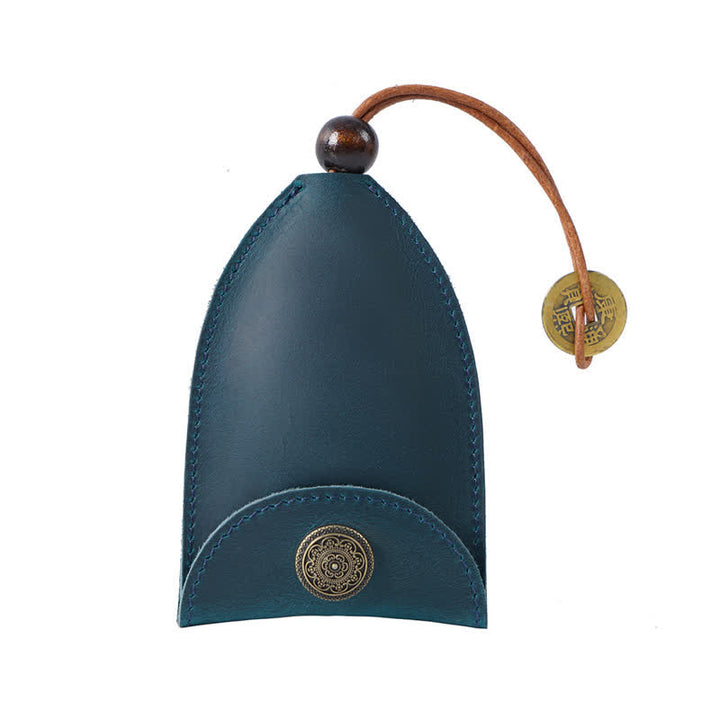 Portachiavi in pelle con chiave intelligente estraibile con moneta d'epoca - Blu - image 11