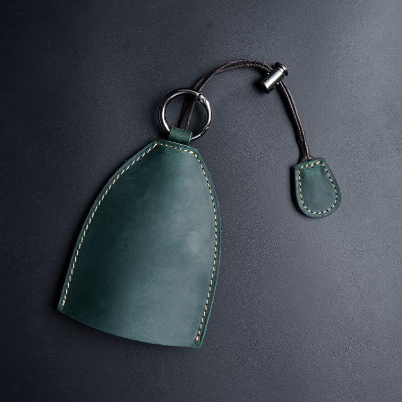 Borsa portaoggetti in vera pelle con portachiavi estraibile - Verde - image 16