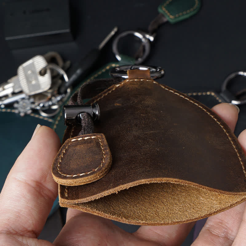 Borsa portaoggetti in vera pelle con portachiavi estraibile - image 4