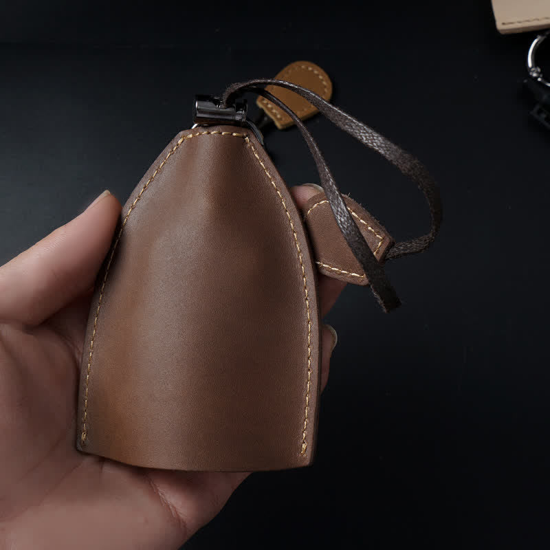 Borsa portaoggetti in vera pelle con portachiavi estraibile - image 3