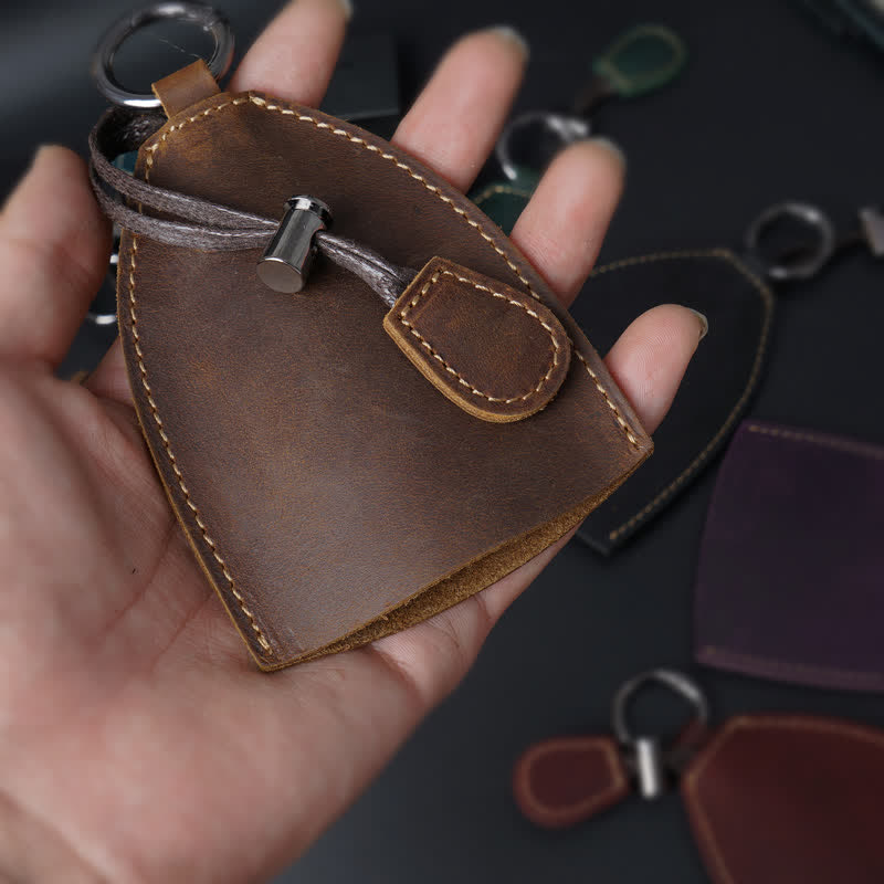 Borsa portaoggetti in vera pelle con portachiavi estraibile - image 1