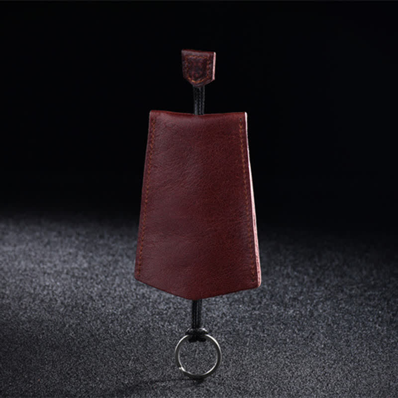 Mini portachiavi in pelle estraibile portatile creativo - Borgogna - image 3