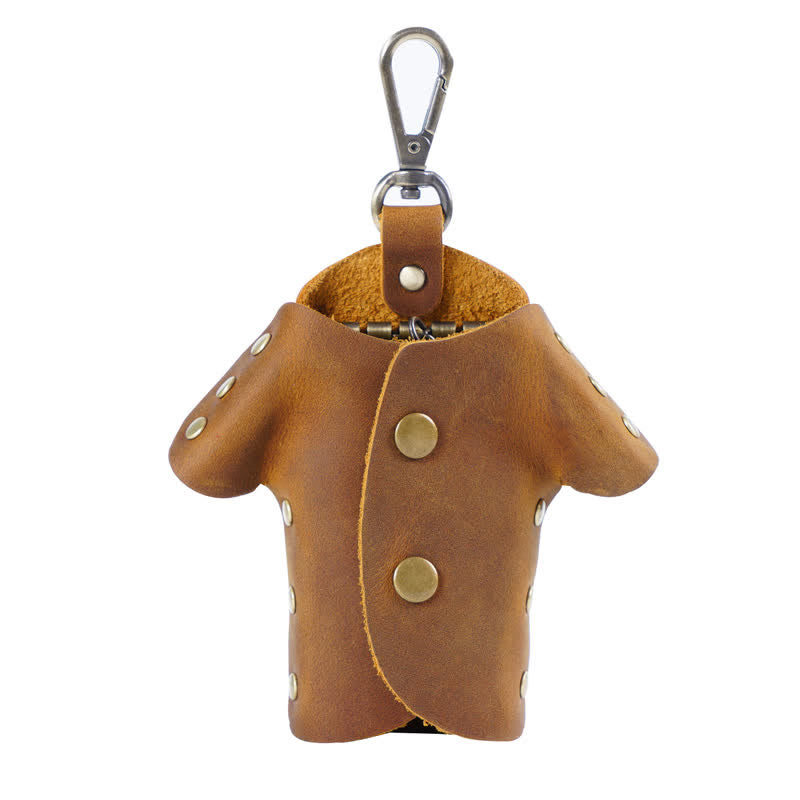 Portachiavi in pelle a forma di vestiti carini e creativi - Marrone - image 11