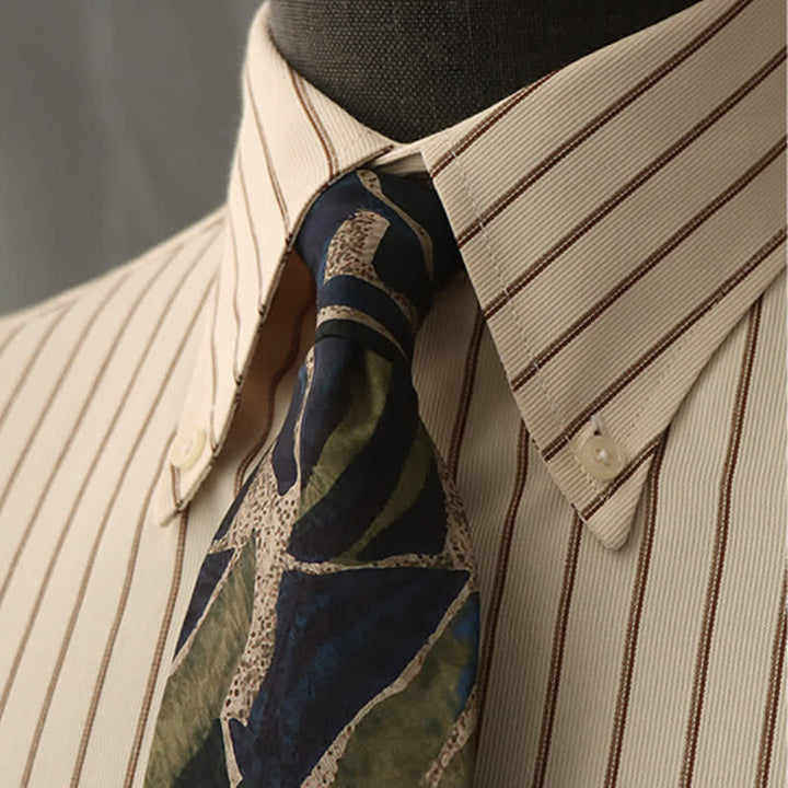 Cravatta da uomo con motivo a personalità, colore verde navy, novità
