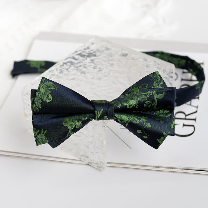 Papillon elegante da uomo con motivo floreale Iris - Verde - image 12