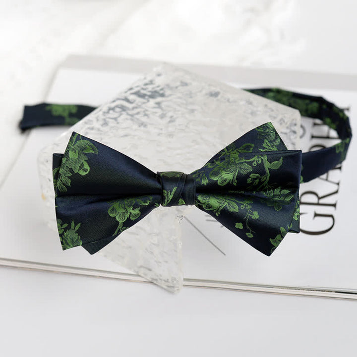 Papillon elegante da uomo con motivo floreale Iris - Verde - image 12