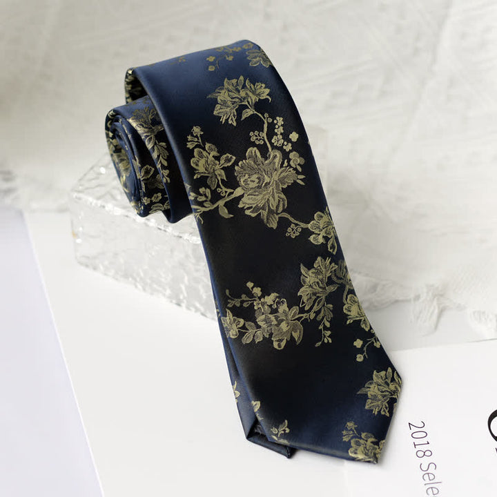 Cravatta elegante da uomo con motivo floreale Iris