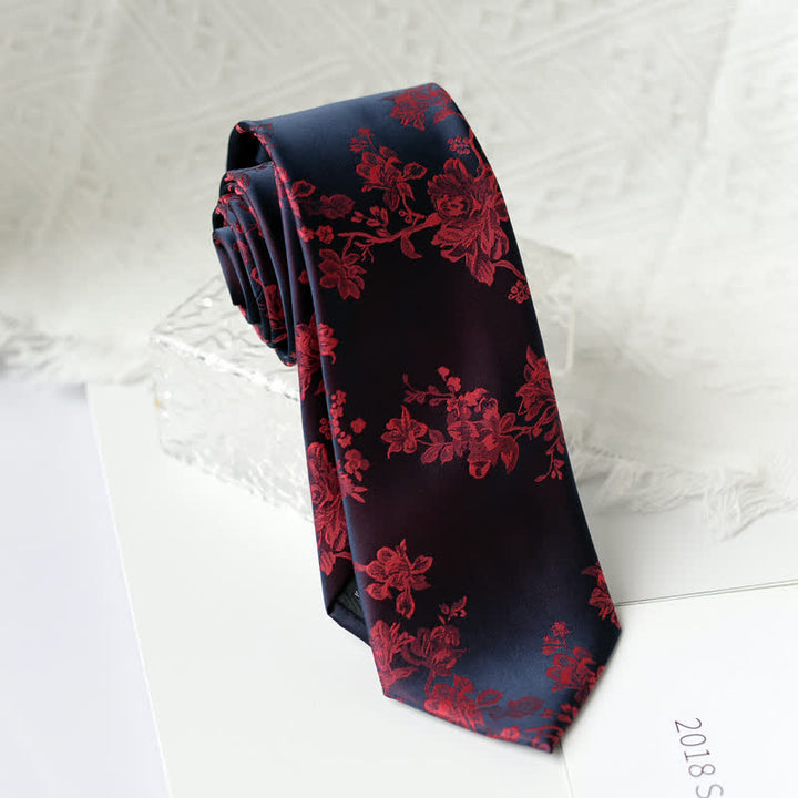 Cravatta elegante da uomo con motivo floreale Iris