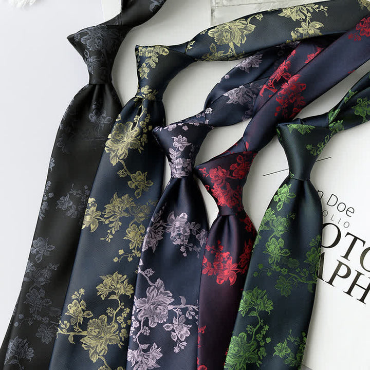 Cravatta elegante da uomo con motivo floreale Iris
