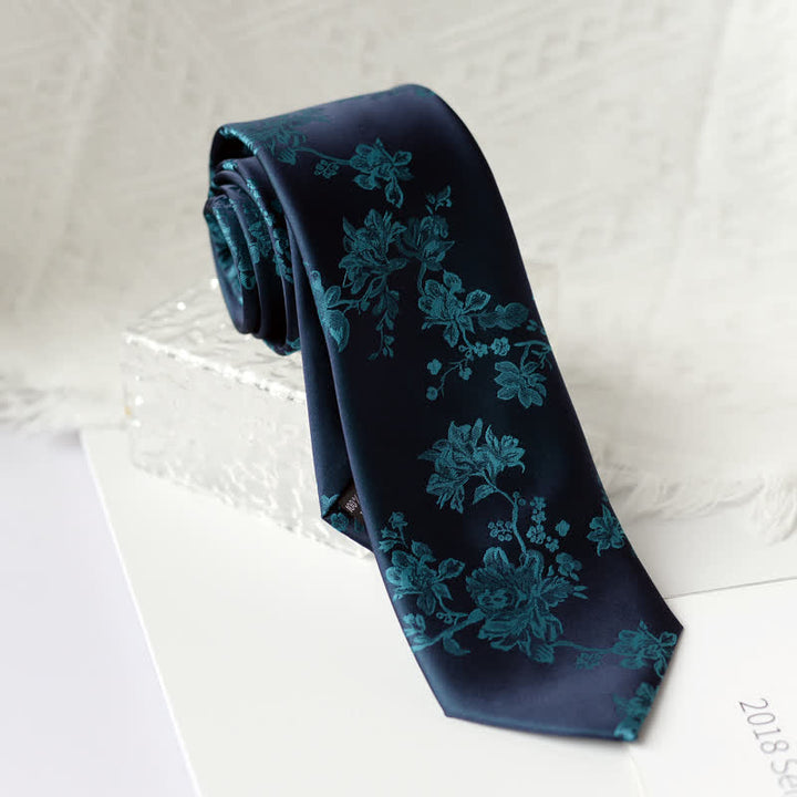 Cravatta elegante da uomo con motivo floreale Iris - Verde acqua - image 14
