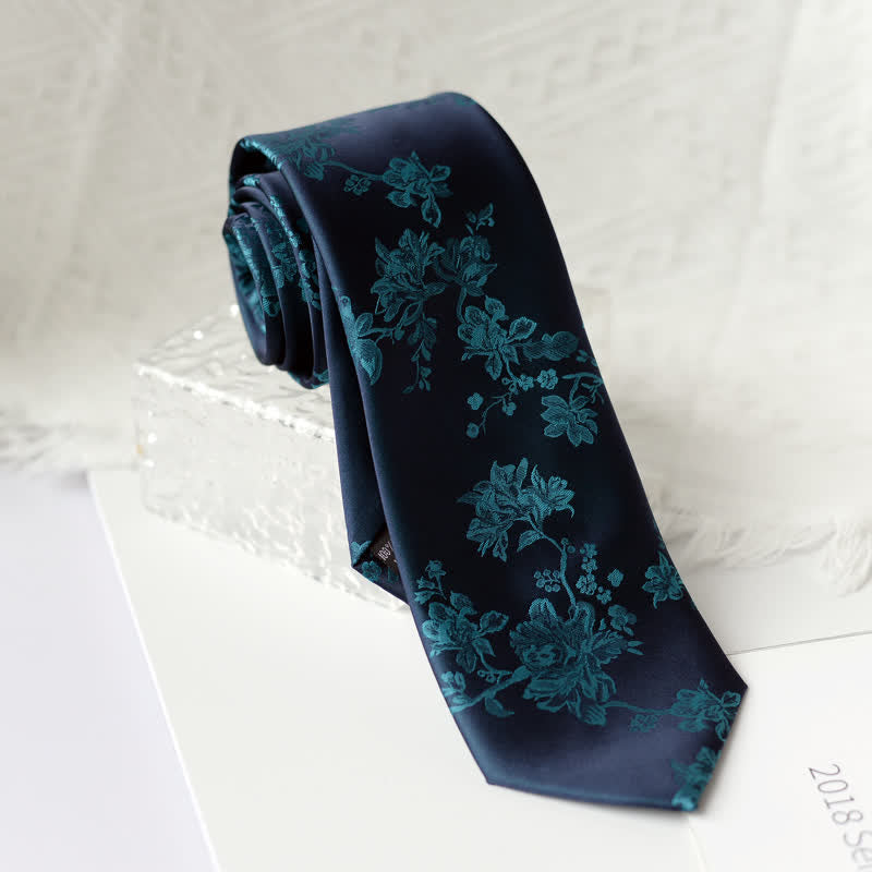 Cravatta elegante da uomo con motivo floreale Iris