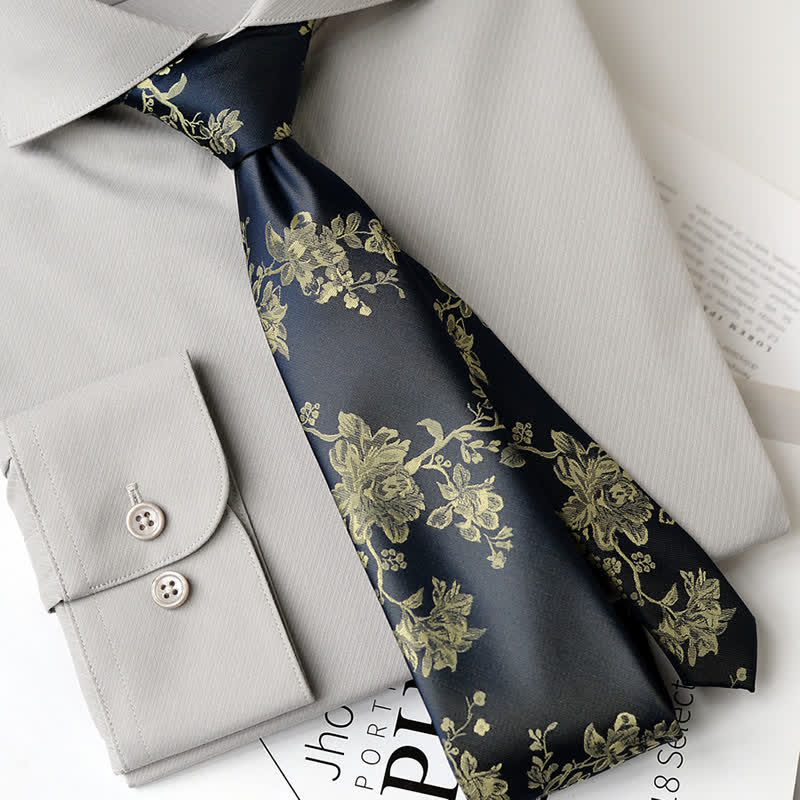 Cravatta elegante da uomo con motivo floreale Iris