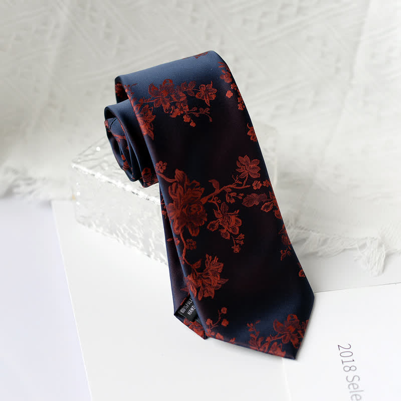 Cravatta elegante da uomo con motivo floreale Iris