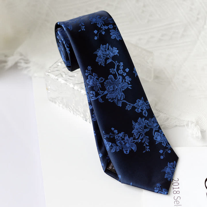 Cravatta elegante da uomo con motivo floreale Iris