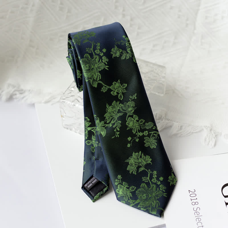 Cravatta elegante da uomo con motivo floreale Iris - Verde - image 12