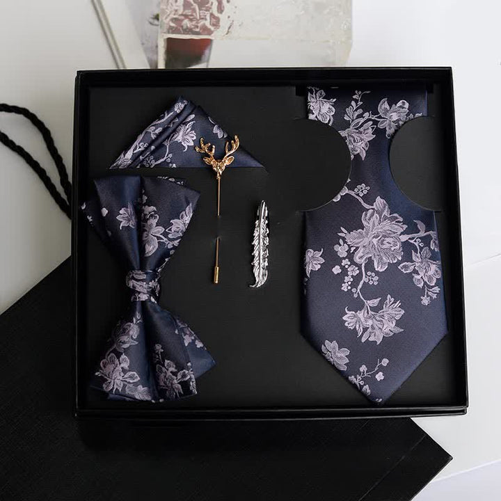 5 pezzi da uomo modello Iris moda matrimonio papillon scatola regalo