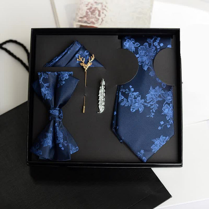 5 pezzi da uomo modello Iris moda matrimonio papillon scatola regalo - Reale - image 10