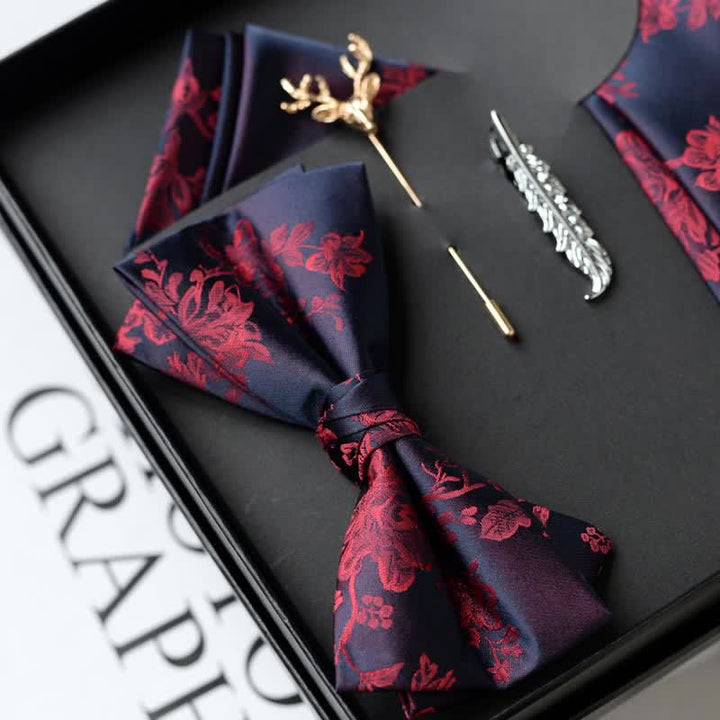 5 pezzi da uomo modello Iris moda matrimonio papillon scatola regalo