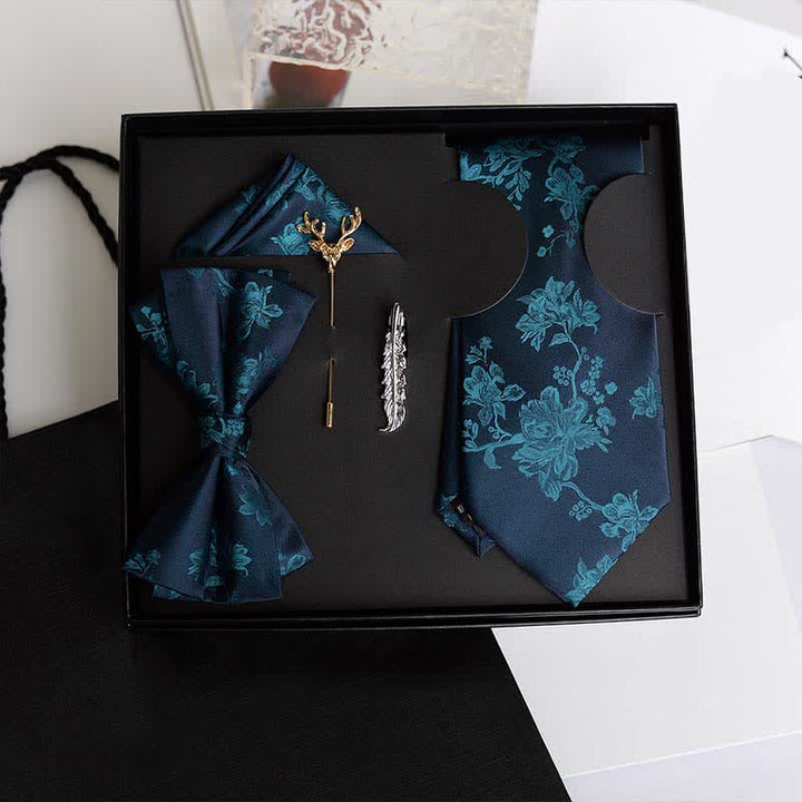 5 pezzi da uomo modello Iris moda matrimonio papillon scatola regalo