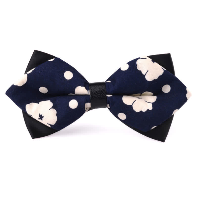 Papillon da uomo in cotone a punta con doppio strato floreale - Stile n. 7 - image 6