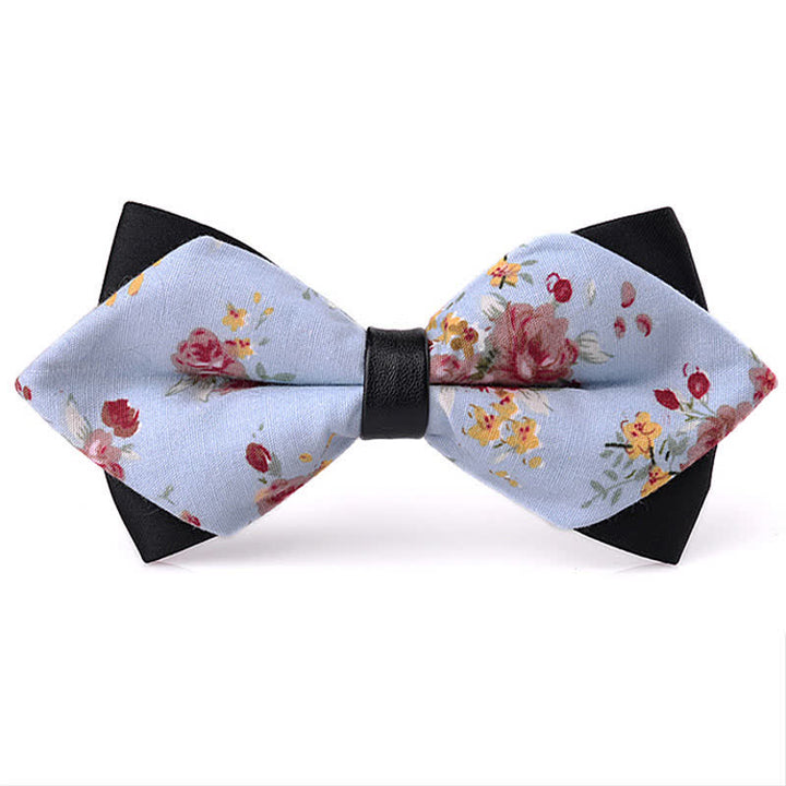 Papillon da uomo in cotone a punta con doppio strato floreale - Stile n. 1 - image 0
