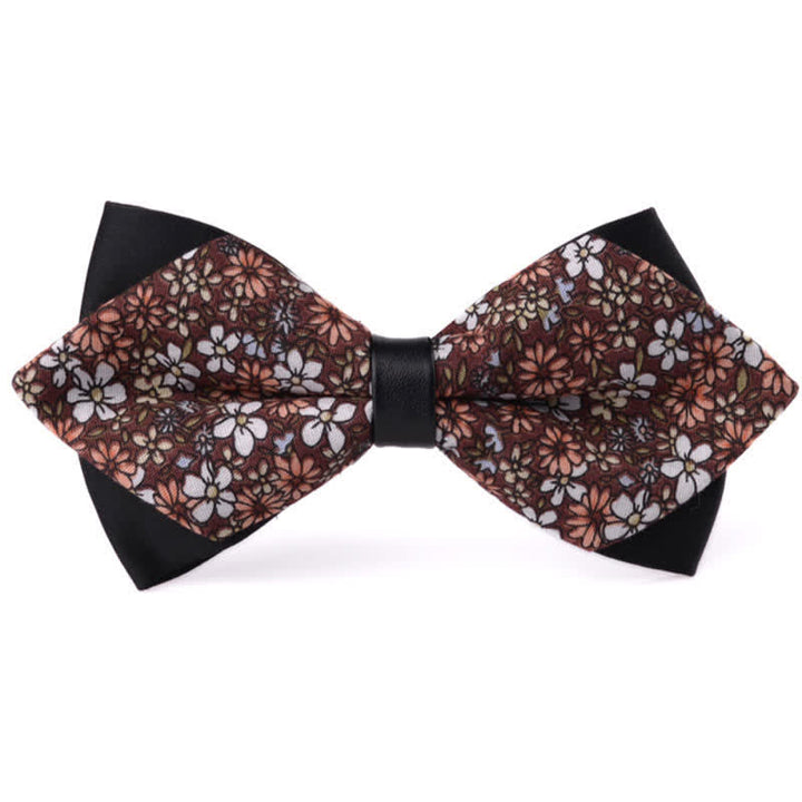 Papillon da uomo in cotone a punta con doppio strato floreale - Stile #17 - image 16