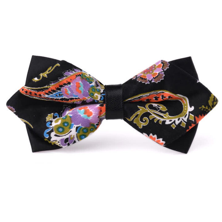 Papillon da uomo in cotone a punta con doppio strato floreale - Stile #19 - image 18