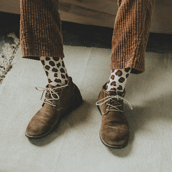 Calzini da uomo con stampa leopardata
