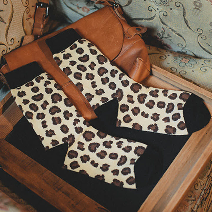 Calzini da uomo con stampa leopardata
