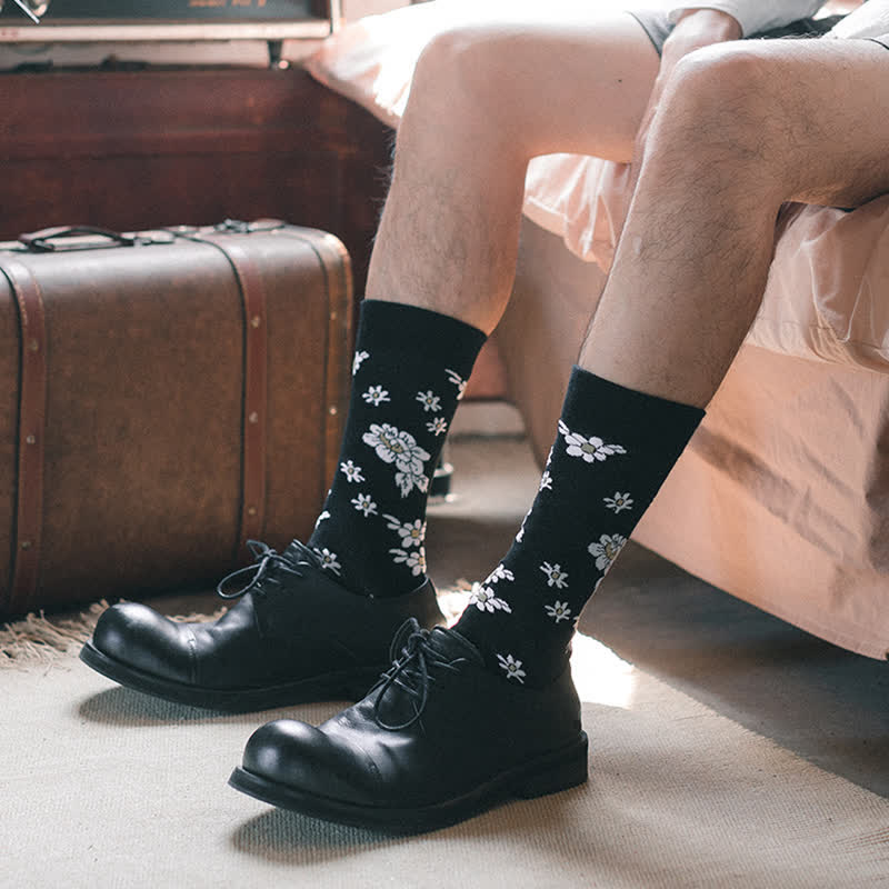 Calzini neri Little White Daisy da uomo - Nero - UE 38-44 - image 0