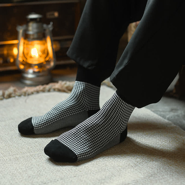 Calzini da uomo a righe nere a traliccio per il tempo libero - image 13