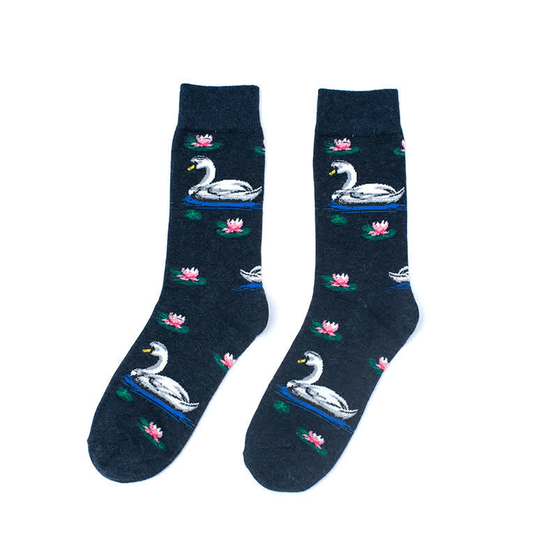 Calzini da uomo Funky Swimming Swan Crew