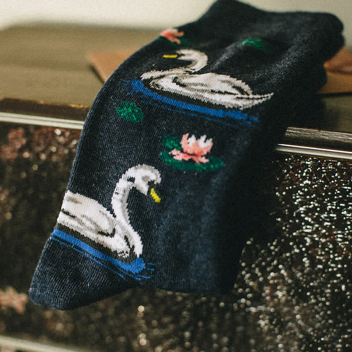 Calzini da uomo Funky Swimming Swan Crew