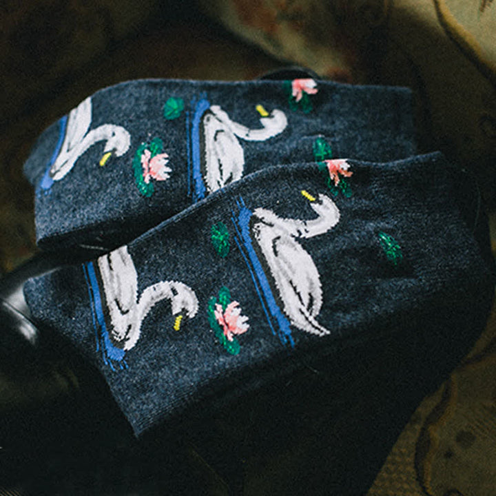 Calzini da uomo Funky Swimming Swan Crew